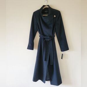 NWT Kenneth Cole New York Fencer Melton Wool Maxi Coat in Hunter Green